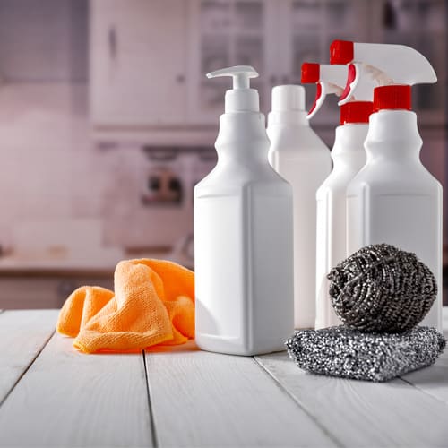 Disinfecting Your Home After an Illness | Columbia SC | WCC 2 Brushes, rubber gloves, and cleaning supplies to clean a home for the holidays