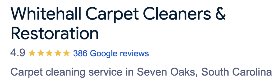 Google Reviews - WhiteHall Carpet Cleaners & Restoration